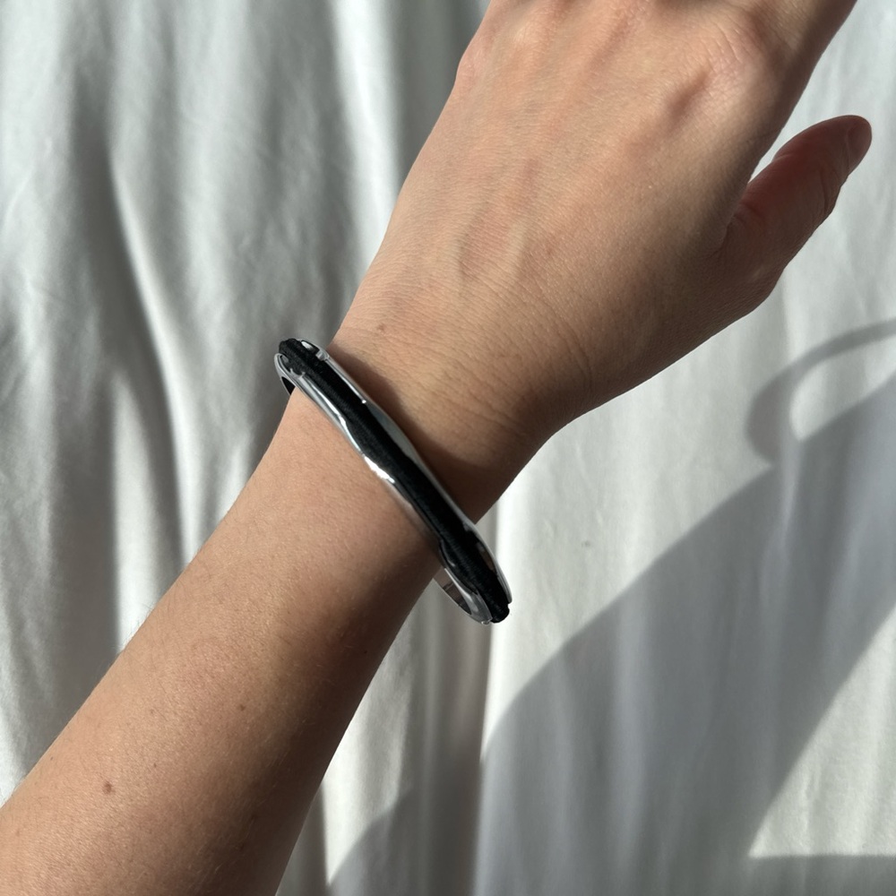 Black and Silver Bangle Bracelet